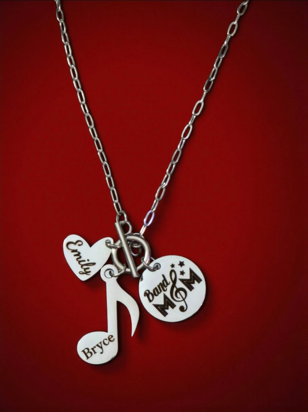 Stainless Steel Band Mom necklace