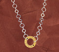 Two-toned Stainless Steel Open Circle Necklace