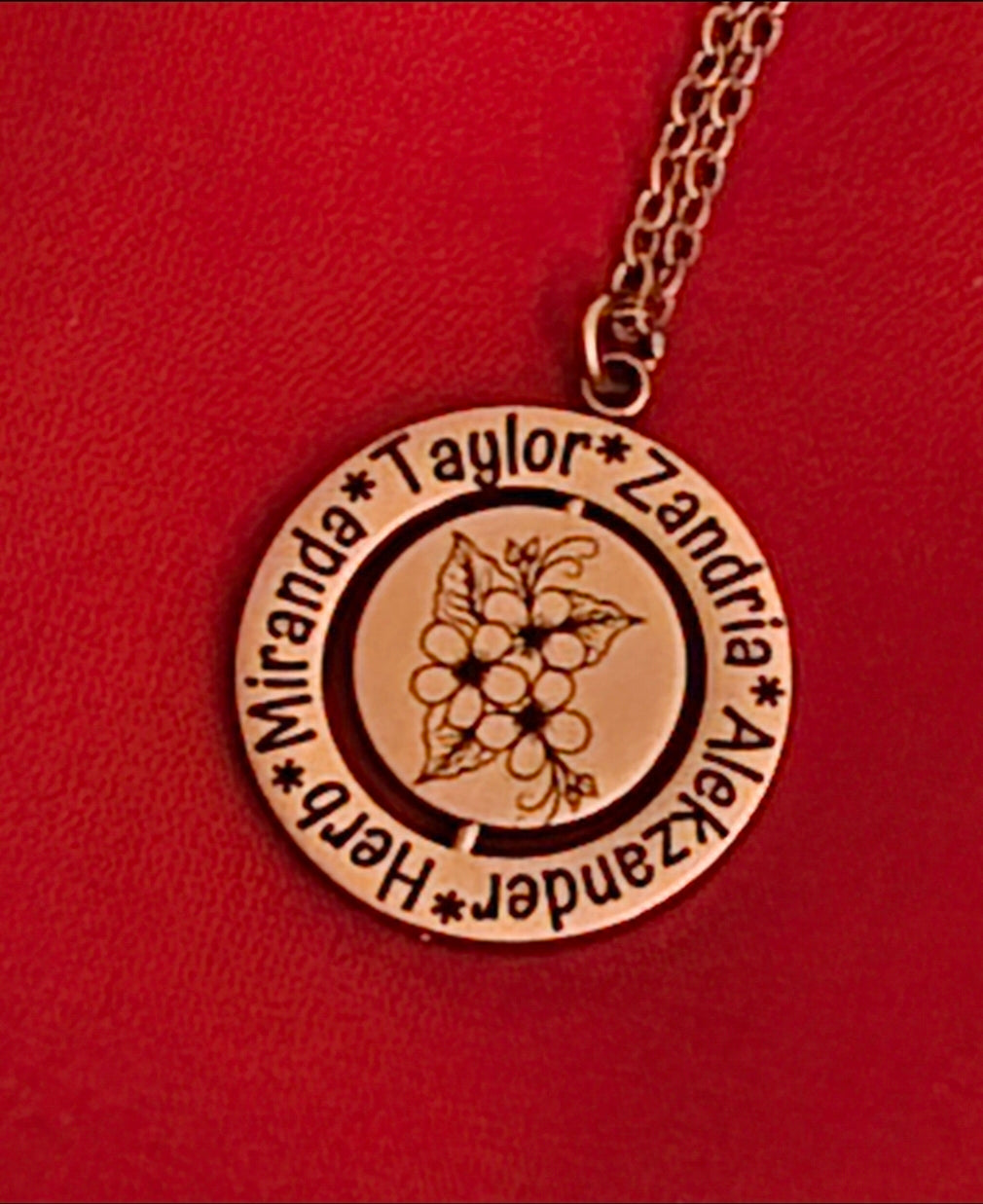 Stainless Steel Silver Rotating Circle Necklace