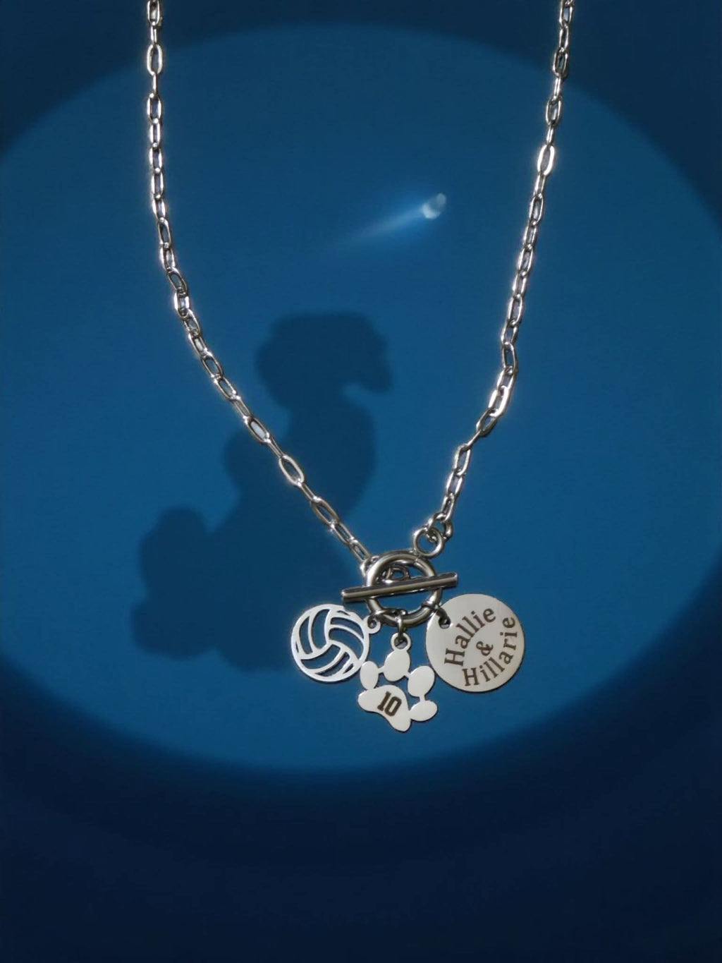 Stainless Steel Volleyball Charm Necklace