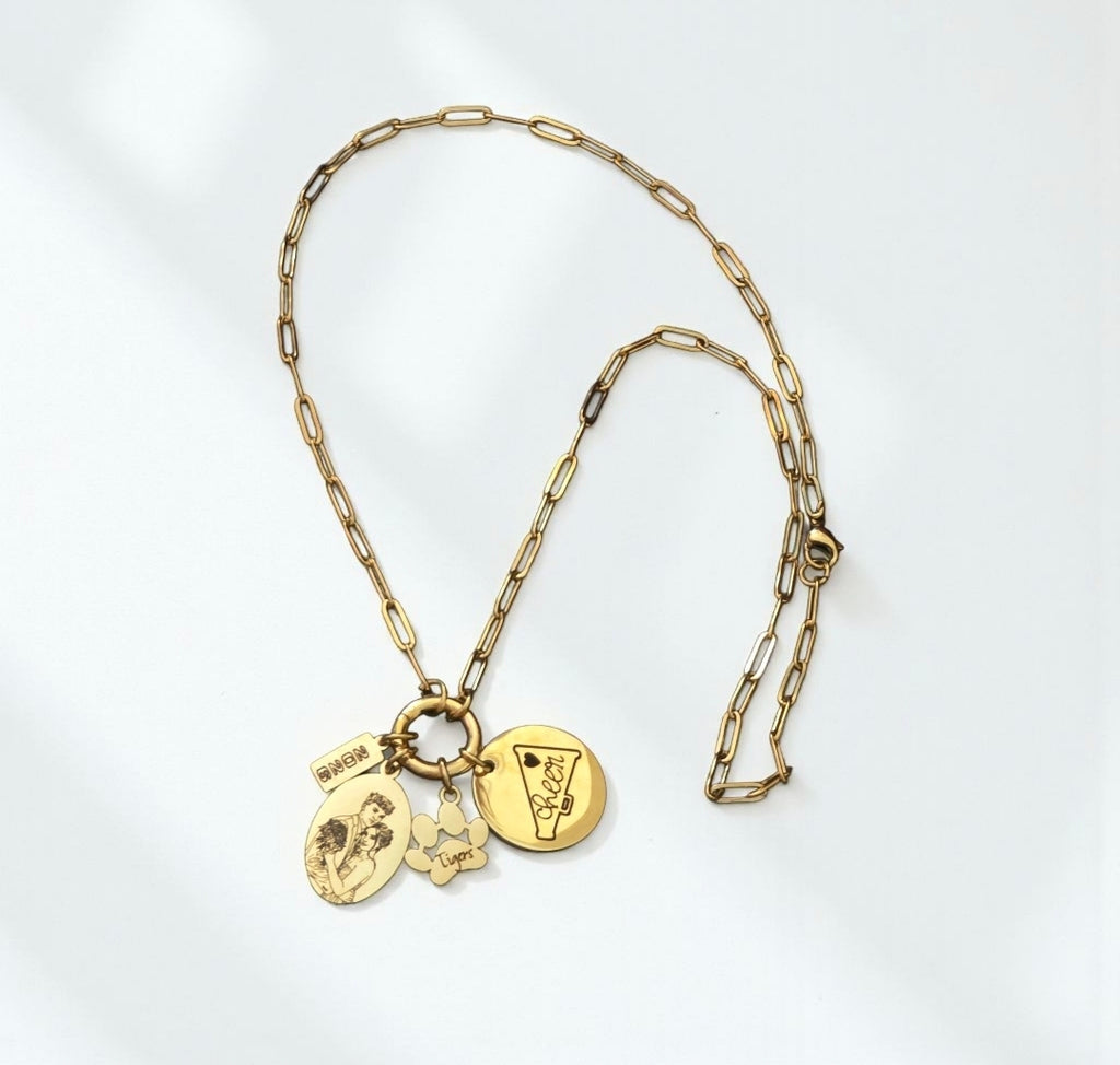 Stainless Steel Picture Charm Necklace