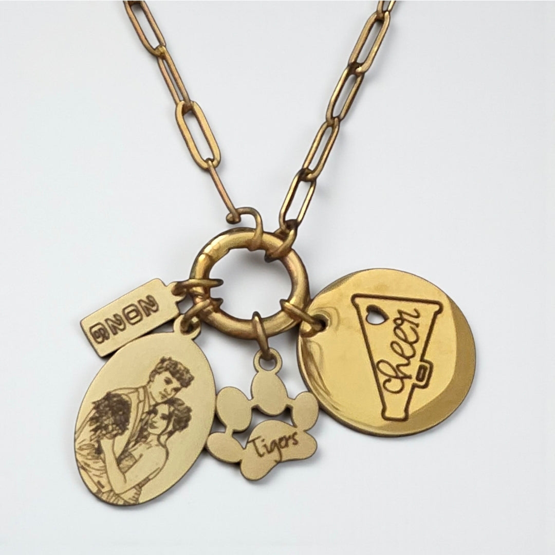 Stainless Steel Picture Charm Necklace