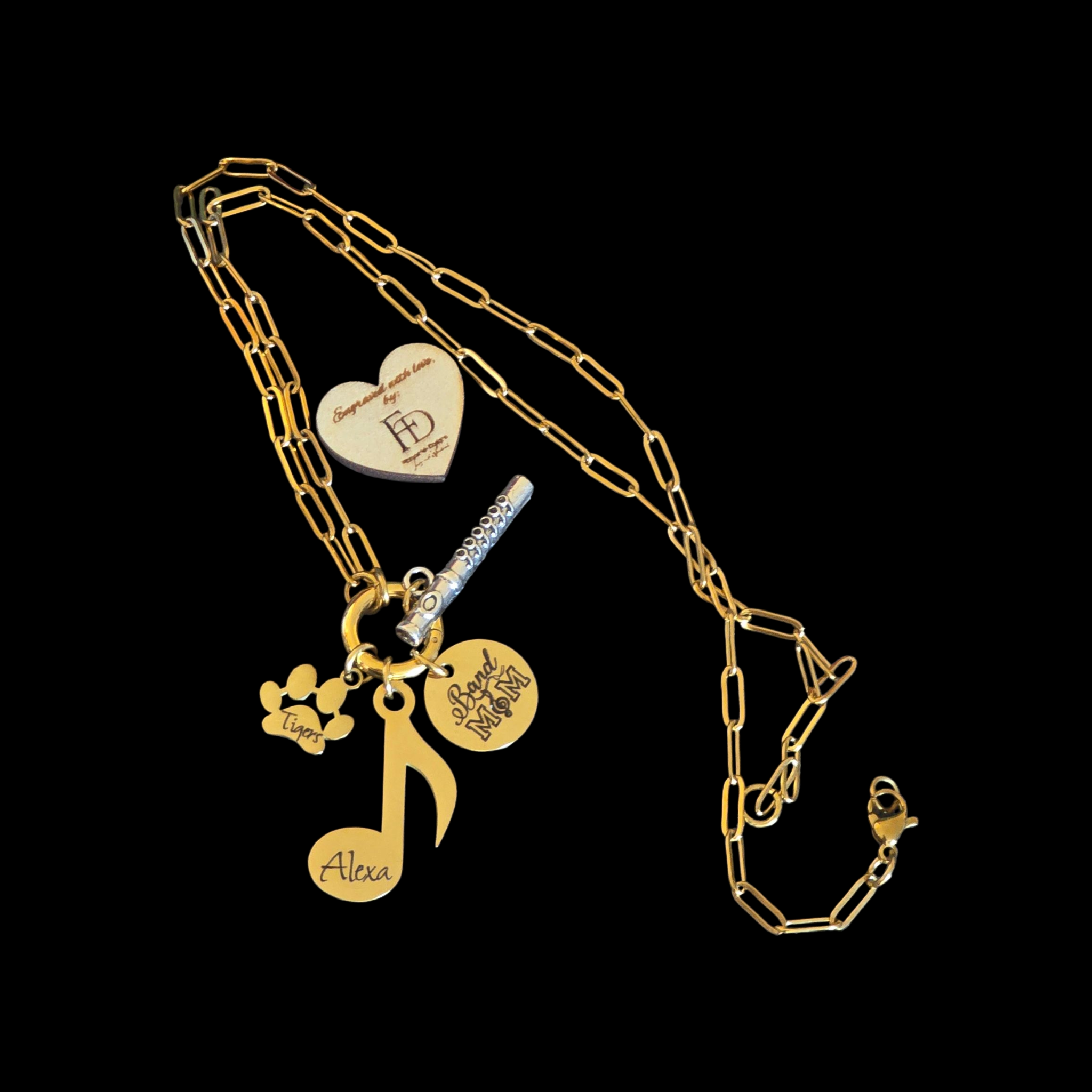 Stainless Steel Band Mom necklace